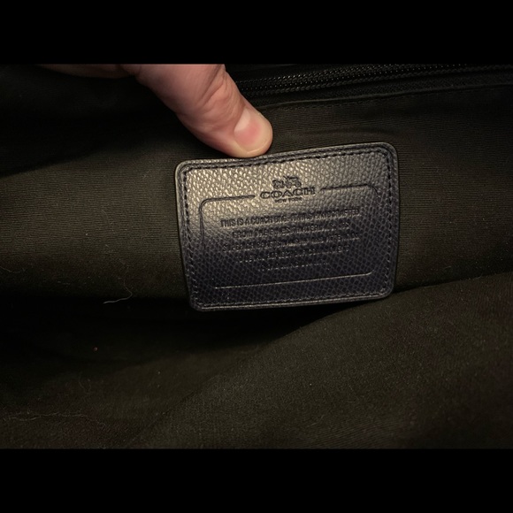 Coach blue leather briefcase/computer bag - Picture 3 of 5